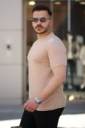 Erkek Ağaç Kabuğu Desenli Kısa Kollu T-shirt resmi